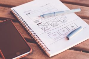 UI/UX design wireframe