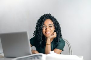 Black woman smiling